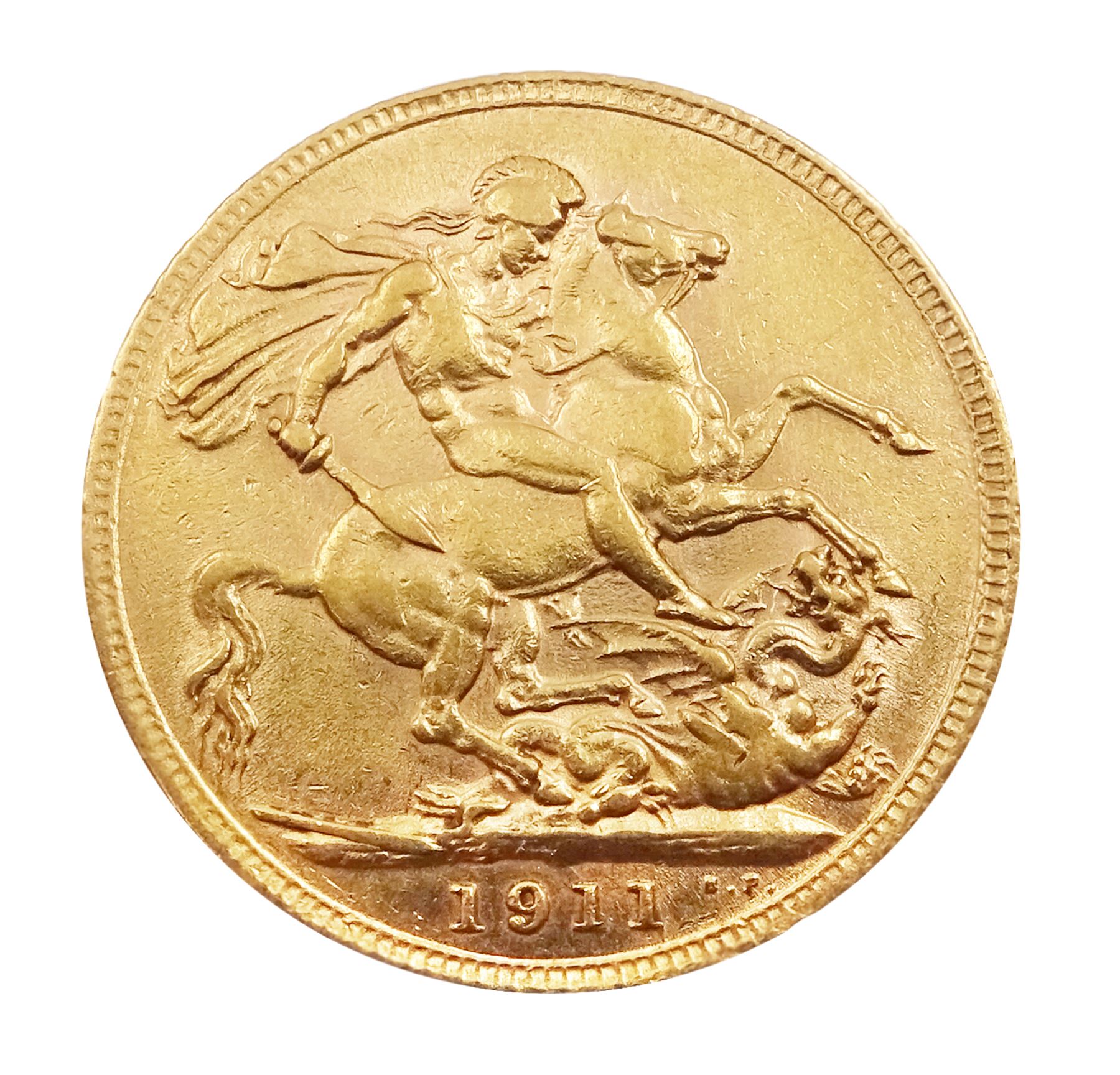 King George V 1911 gold full sovereign coin - Image 2 of 2
