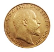 King Edward VII 1909 gold half sovereign coin