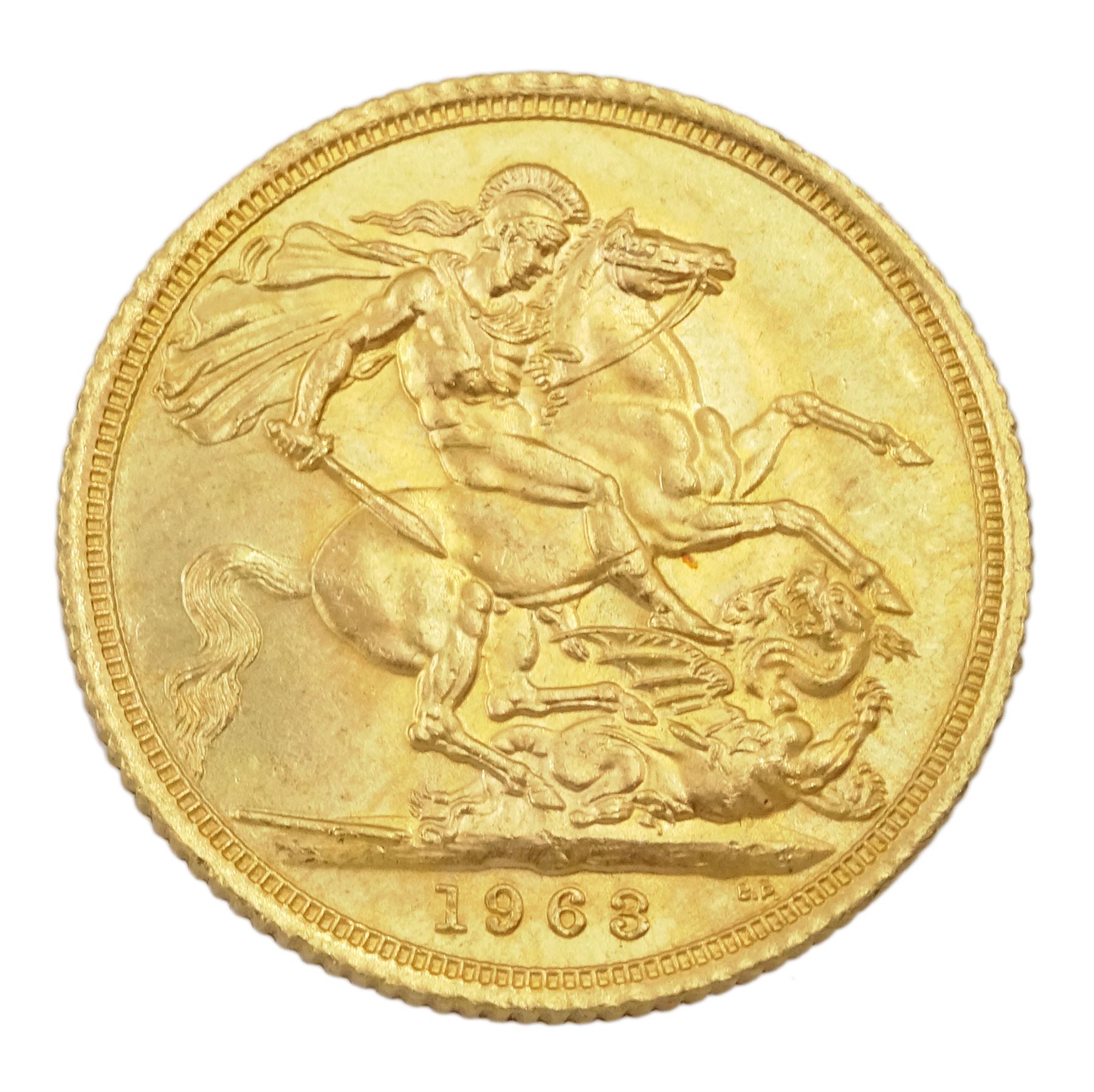 Queen Elizabeth II 1963 gold full sovereign coin - Image 3 of 3