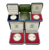 Five The Royal Mint United Kingdom silver crown coins