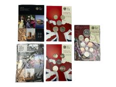 Five The Royal Mint United Kingdom brilliant uncirculated coin collections