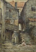Albert George Stevens (Staithes Group 1863-1925): Arguments Yard Whitby