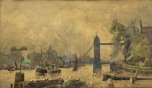 Rose Champion de Crespigny (British 1860-1935): River Thames and Tower Bridge