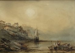 Henry Barlow Carter (British 1804-1868): Fisher Folk on the Beach at Robin Hood's Bay