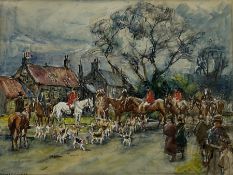 Rowland Henry Hill (Staithes Group 1873-1952): The Meet of the Goathland Hounds at Lythe