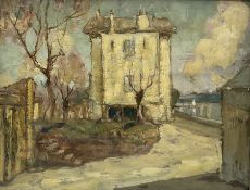 David Russell Anderson RSW (Scottish 1884-1976): 'A Farm near Paris' oil on panel signed