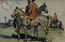 John Atkinson (Staithes Group 1863-1924): Study of Mounted Huntsmen