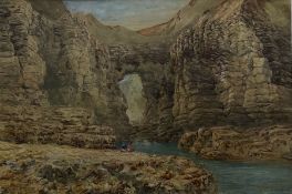 William Henry Stopford (Irish 1842-1890): 'Natural Arch between the Cliffs at Flamborough Head' with