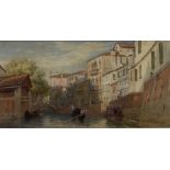 James T Herve D'Egville (British 1806-1880): Working Gondola in a Side Canal Venice