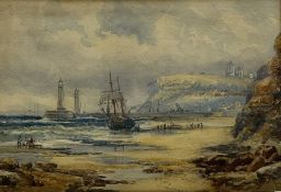 Robert Ernest Roe (British 1852-c1921): Unloading on the Beach at Whitby