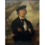 Thomas Joseph Banks (British 1828-1896): Sea Captain and his Wife - half length portraits
