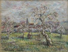 Paul Emile Pissarro (French 1884-1972): Figures in an Orchard