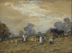 John Atkinson (Staithes Group 1863-1924): Girls Working in the Field