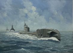 John Cooper (British 1942-): Ship's Portrait - HM Submarine 'Thorn'