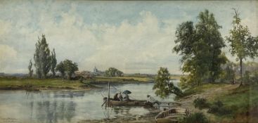John Faulkner (British 1835-1894): 'A Ferry on the Avon'
