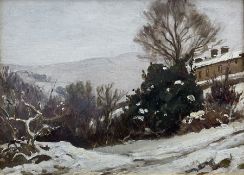 Ernest Higgins Rigg (Staithes Group 1868-1947): Winter View from the Artist's Garden at Low Row Swal