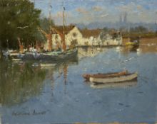 William Burns (British 1923-2010): 'Pin Mill Suffolk - High Water'