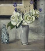 Neil Tyler (British 1945-): 'White Roses' - Still Life