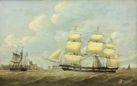 William Griffin of Hull (British fl.1837-1883): 'Whaling Ships Jane and Harmony off the Port of Hull
