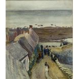 Helen Allingham (British 1848-1926): 'Awaiting the Return' Lynmouth Devon