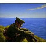Ross Watson (Australian 1962-): Soldier's Contemplation on the Cliff Top
