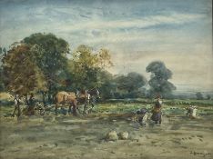 John Atkinson (Staithes Group 1863-1924): Working Horses and Girls in the Field