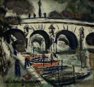 Lucien Genin (French 1894-1958): Banks of the Seine