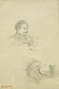 Stanislas (Victor Edouard) Lepine (1835-1892): Bust Portrait Studies of a Lady and Gentleman