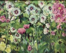 Catherine Tyler (British 1949-): 'Hollyhocks'