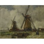 George Graham (British 1881-1949): Windmills in Holland