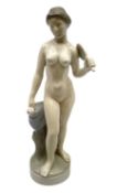 Royal Copenhagen 'Helena' figure modelled as a nude girl holding hand mirror