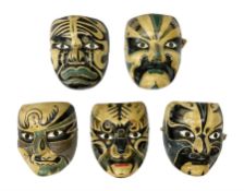 Five Japanese theatre / opera masks