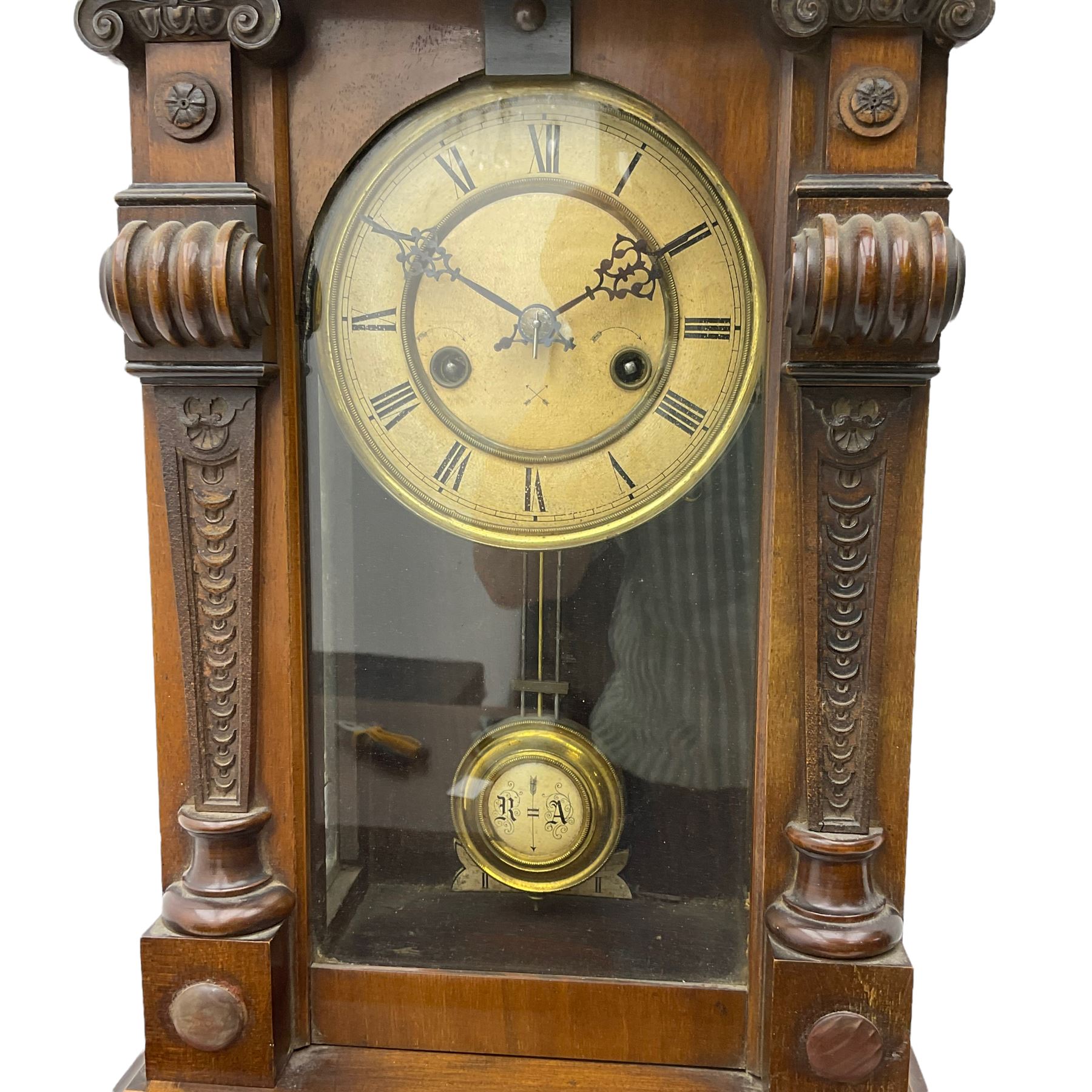 A German HAC wall clock with an eight-day spring driven movement - Image 3 of 3