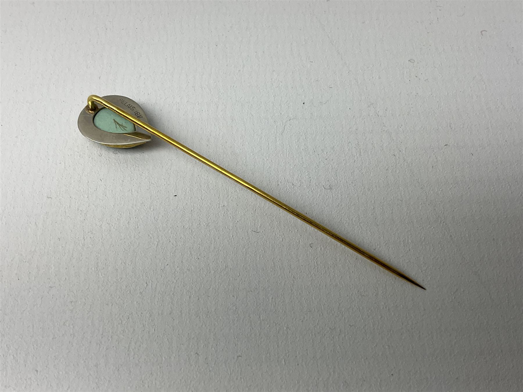 Gold pear shaped turquoise stick pin - Image 4 of 5