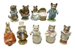 Nine Beswick Beatrix Potter figures