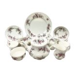 Royal Albert Lavender Rose pattern tea service for six place settings