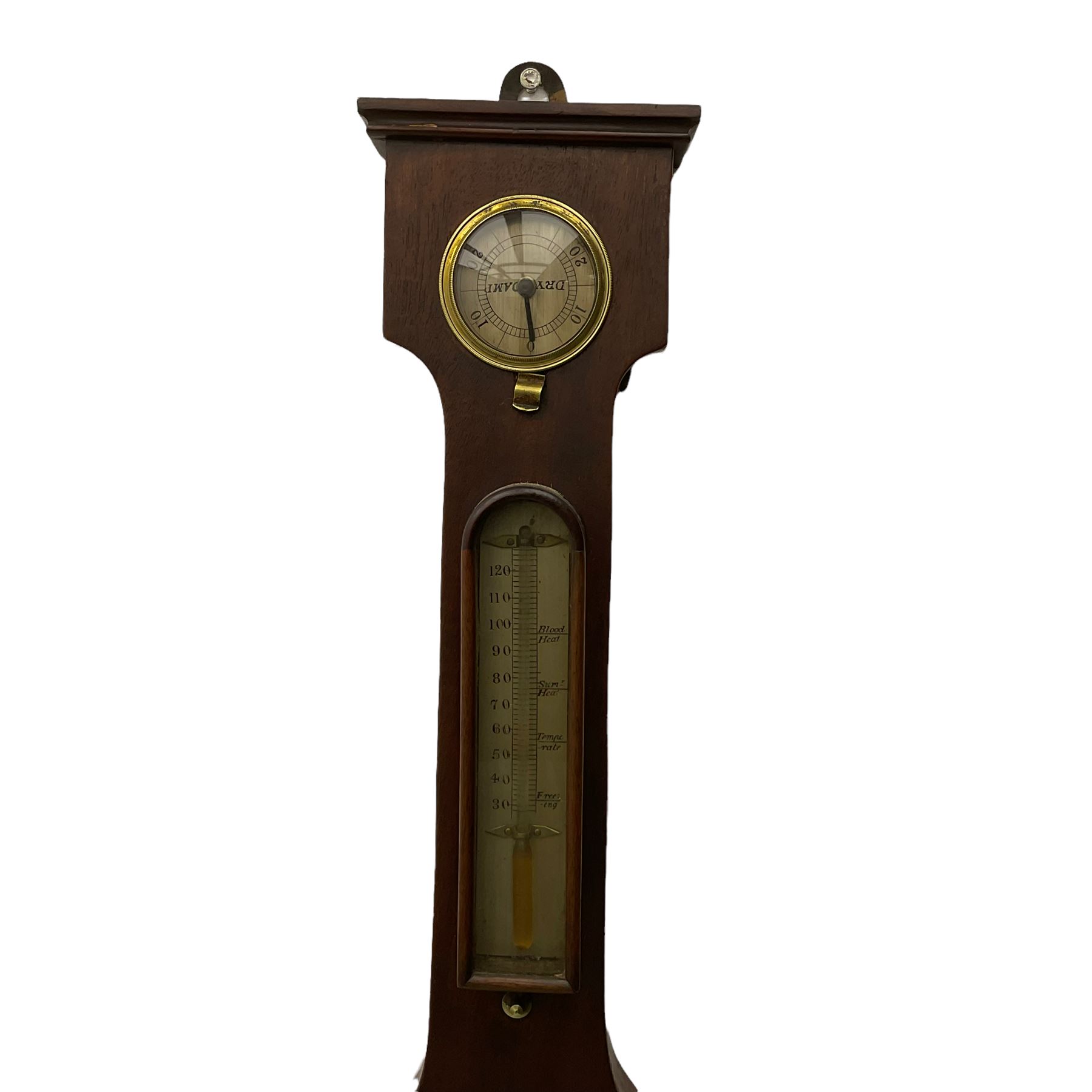 A Victorian mahogany wheel barometer with a mercury cistern - Image 5 of 5