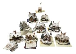 Ten Lilliput Lane winter (snowed) cottages