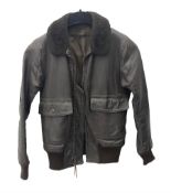 US Air Force style brown leather flying type jacket