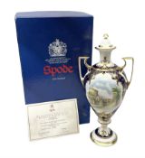 Spode commemorative vase and cover