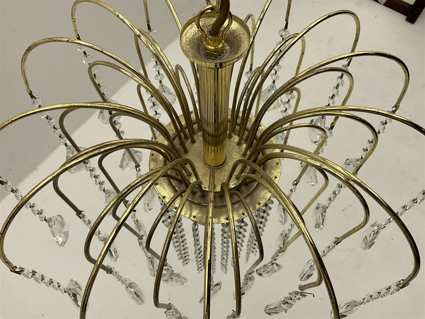 1970s Italian Murano waterfall gilt chandelier - Image 2 of 5