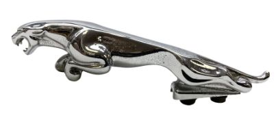 Chromium plated leaping Jaguar style car mascot; unmounted L20cm