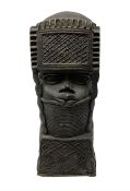 20th century Benin bronze head of an Oba