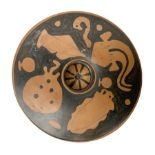 Ancient Greek style red figure fish plate