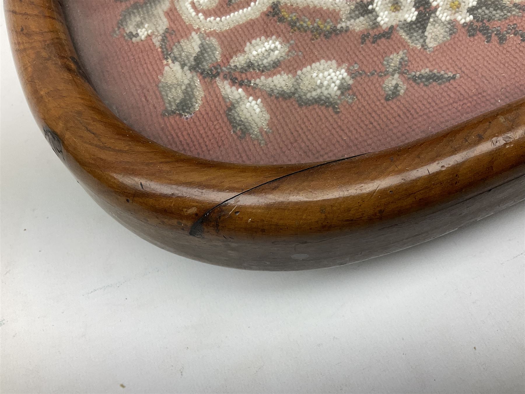 Pair of Victorian beadwork footstools of circular form with a beaded and needlework upholstery - Image 3 of 14