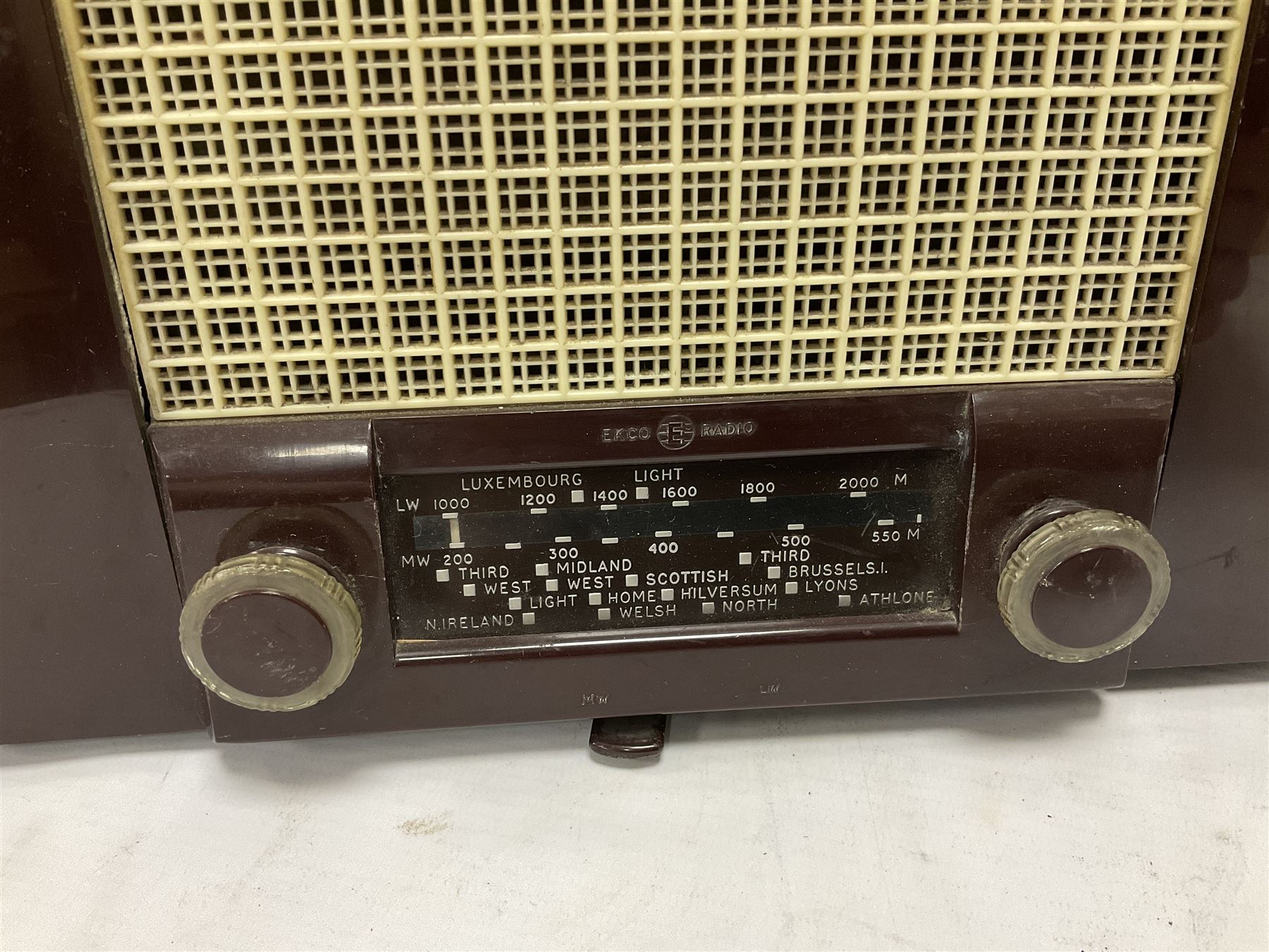 Five mid 20th Century radios comprising PYE model P31MBQ in blue faux crocodile skin case - Image 3 of 5