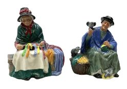 Two Royal Doulton figures comprising 'Tuppence a Bag' HN2320 and 'Silks and Ribbons' HN2017