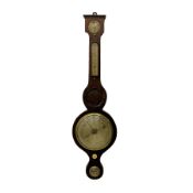 A Victorian mahogany wheel barometer with a mercury cistern