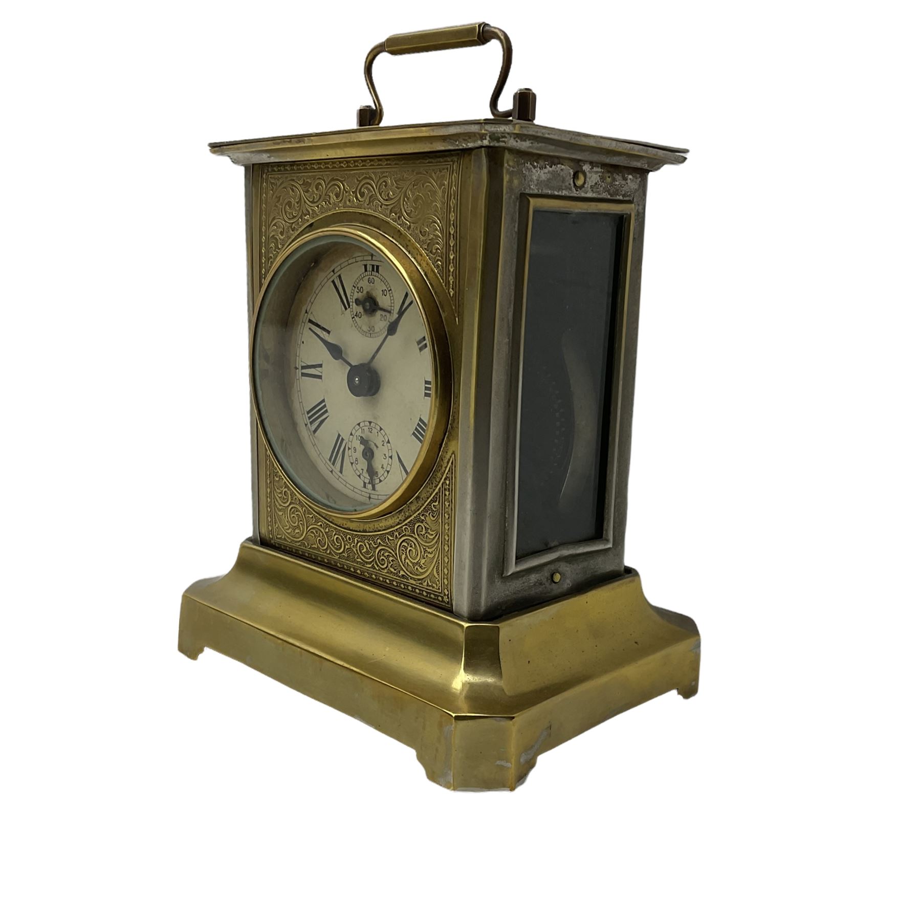 A German Juhngans �Joker� carriage clock with a musical alarm c1890 - Image 2 of 3