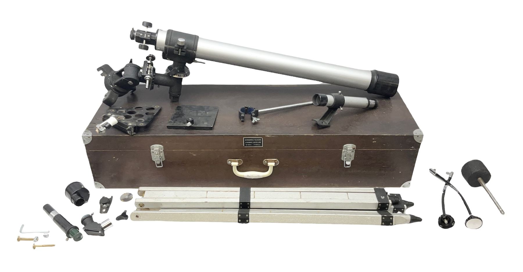 Astronomical telescope with achromatic coated lens